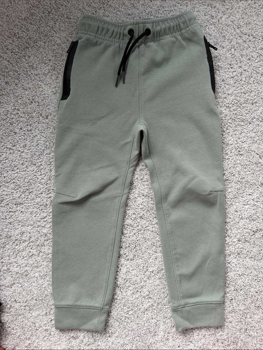 Kids Olive Green Fleece Jogger Pants